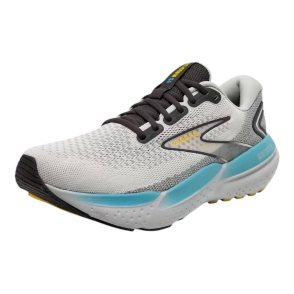 Brooks White and Blue Athletic Shoes with Cushioned Midsole
